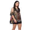 Blusa Kaftan ombro aberto estampada Tiger