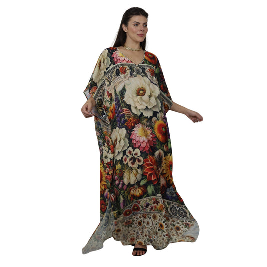Kaftan Longa estampada Bixugrillo Garden