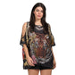 Blusa Kaftan ombro aberto estampada Tiger