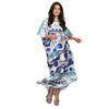 Kaftan vestido longa estampada Aquário