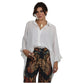 Conjunto Essenza Selva, 2 pçs Feminino Blusa Mullet e Calça Estampada em Georgette Toque de Seda | BIX.G.