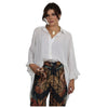 Conjunto Essenza Selva, 2 pçs Feminino Blusa Mullet e Calça Estampada em Georgette Toque de Seda | BIX.G.