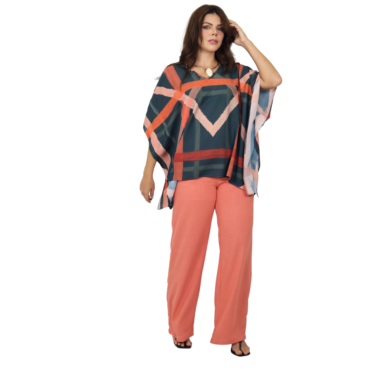 Conjunto Blusa kaftan e Pantalona BIXUGRILLO estampada Belle Rivière