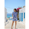 Conjunto de Blusa e Short BIXUGRILLO estampado Moldura Azul