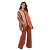 Conjunto Blusa kaftan e Pantalona BIXUGRILLO estampada Belle Rivière Terracotta
