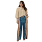 Conjunto 2pçs Camisão bege e Pantalona BIXUGRILLO estampado listras aquareladas