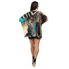 Blusa Kaftan ombro aberto estampada Praia pavão