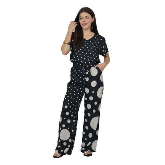 Conjunto Blusa e Pantalona BIXUGRILLO estampada Póa PeB