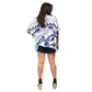 Blusa Kaftan ombro aberto estampada Aquário