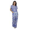 Conjunto Blusa e Pantalona BIXUGRILLO estampada Moldura Azul