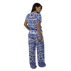 Conjunto Blusa e Pantalona BIXUGRILLO estampada Moldura Azul