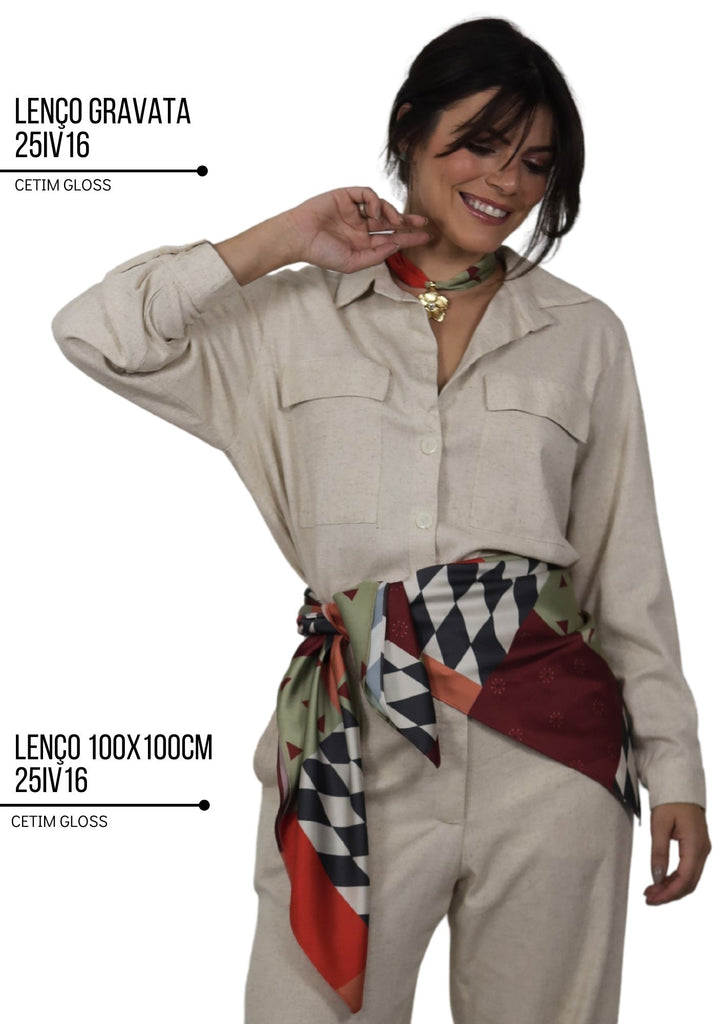 kit de 02 Lenço Estampado Exclusivo Bixugrillo Quadrados