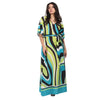 Kaftan vestido longa estampada sinuoso