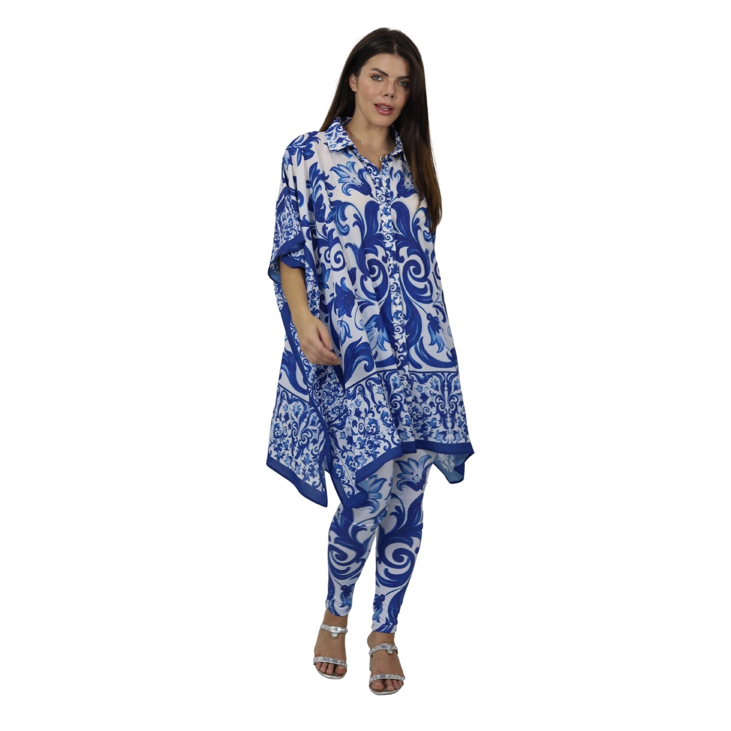 Conjunto Camisão e legging Bixugrillo estampado Moldura Azul