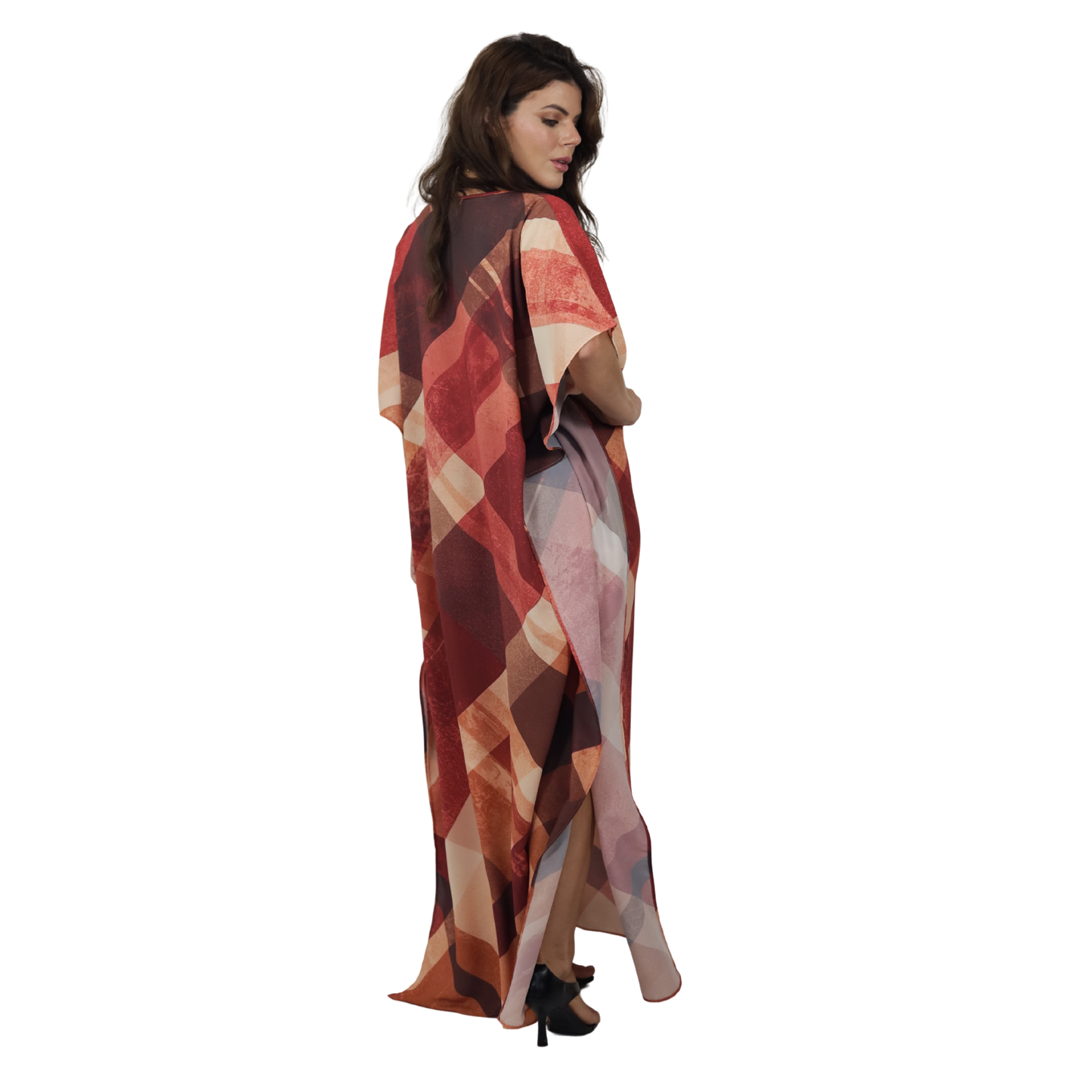 Kaftan Longa Feminina em GGT Toque de Seda | Estampa Exclusiva BIX.G | Tamanho Único
