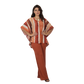 Conjunto Blusa kaftan e Pantalona BIXUGRILLO estampada Belle Rivière Terracotta