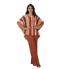 Conjunto Blusa kaftan e Pantalona BIXUGRILLO estampada Belle Rivière Terracotta