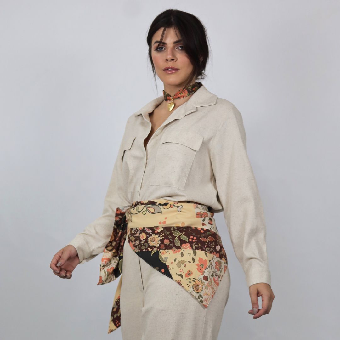 Combo lenço gravata+ lenço cintura (100 x 100cm )