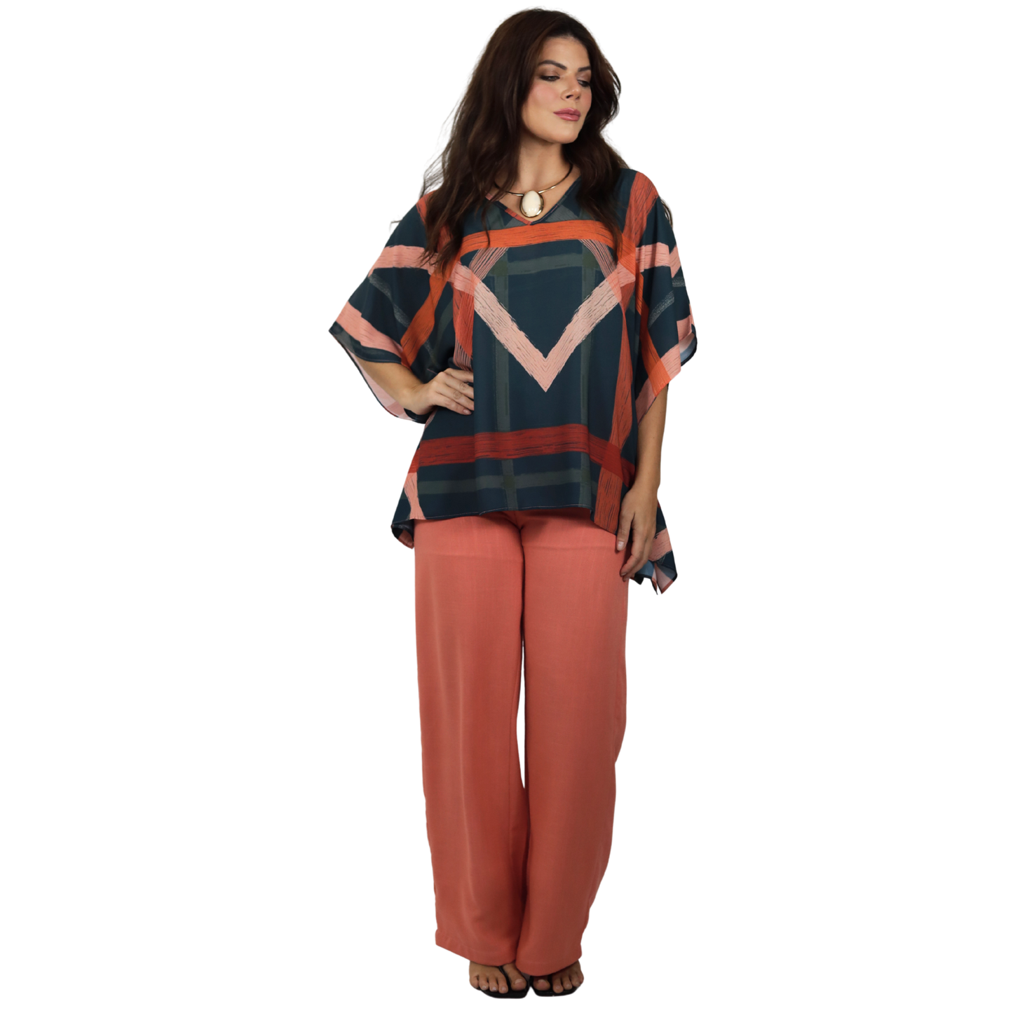Conjunto Blusa kaftan e Pantalona BIXUGRILLO estampada Belle Rivière