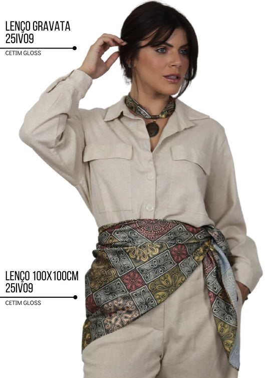 kit de 02 Lenço Estampado Exclusivo Bixugrillo Monograma