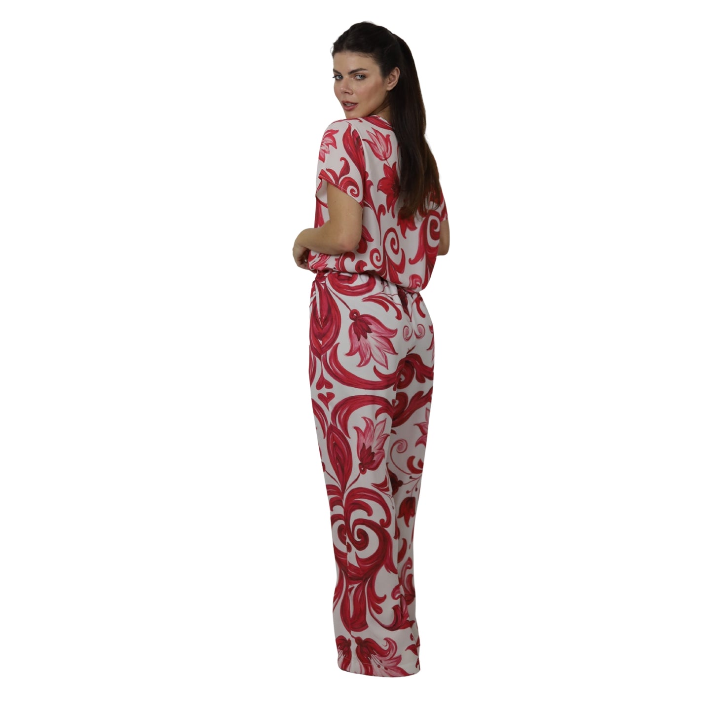 Conjunto Blusa e Pantalona BIXUGRILLO estampada Moldura Rosa