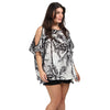 Blusa Kaftan ombro aberto estampada Coqueiro PeB