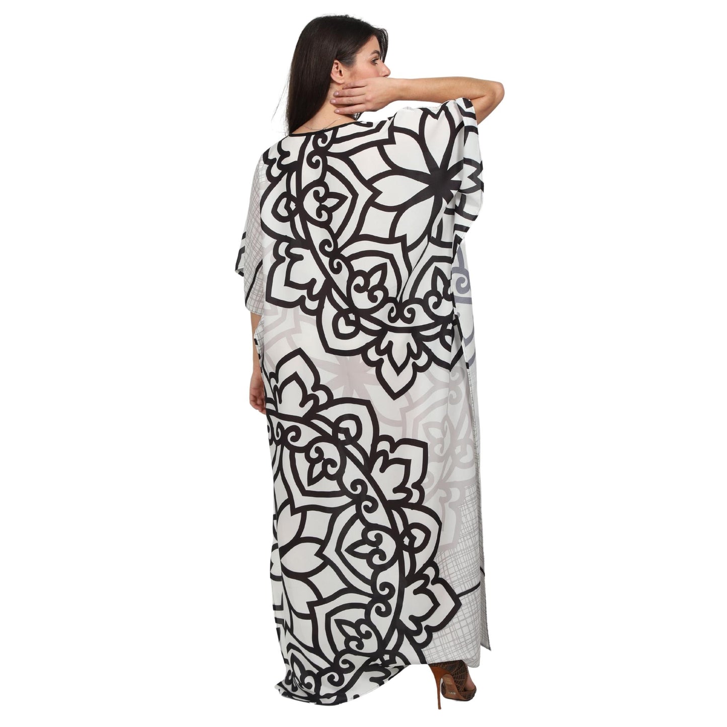 Kaftan vestido longa estampada mandala duo