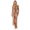 Vestido midi em tule  Bixugrillo estampado fitas