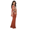 Conjunto Blusa kaftan e Pantalona BIXUGRILLO estampada Belle Rivière Terracotta