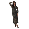 Vestido Midi Tule com Elastano | Estampa Exclusiva BIX.G | Onça