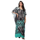 Kaftan vestido longa estampada zebra green