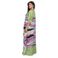 Kaftan vestido longa estampada fibras