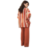 Conjunto Blusa kaftan e Pantalona BIXUGRILLO estampada Belle Rivière Terracotta