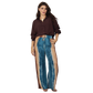 Conjunto 2pçs Camisão marron e Pantalona BIXUGRILLO estampado listras aquareladas