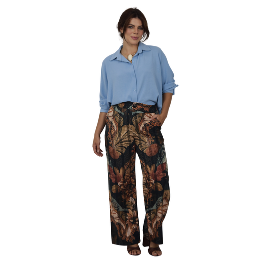 Calça pantalona  | BIXUGRILLO Estampada | Essenza Selva