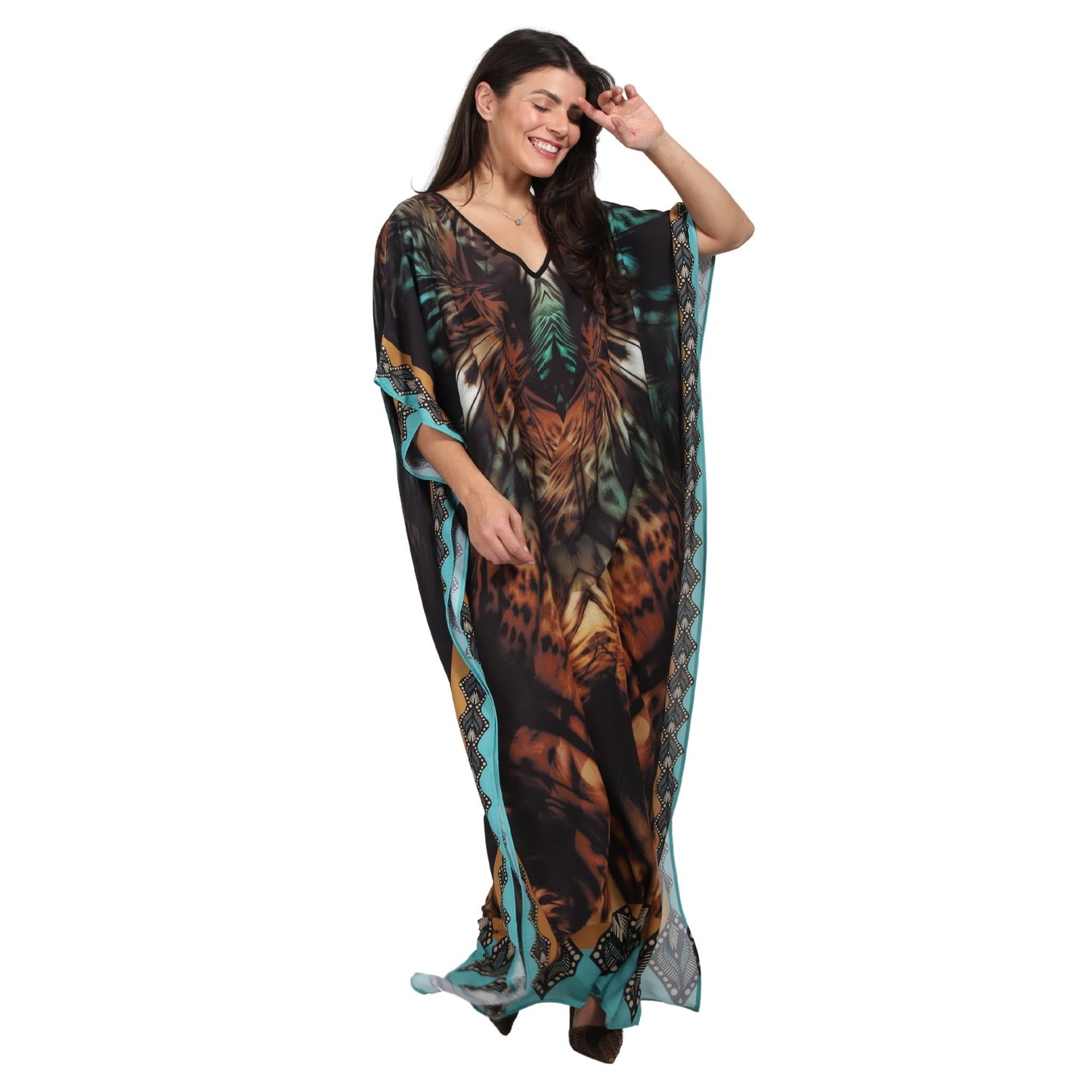 Kaftan vestido longa estampada Noturno