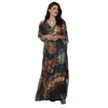 Kaftan Longa Feminina em GGT Toque de Seda | Estampa Exclusiva BIX.G |  Selva Imperial