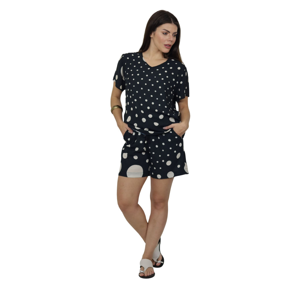 Conjunto de Blusa e Short BIXUGRILLO estampado Póa PeB