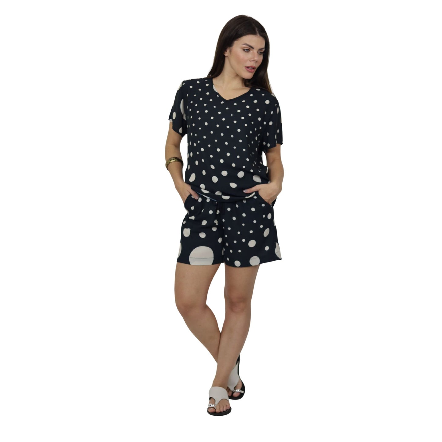 Conjunto de Blusa e Short BIXUGRILLO estampado Póa PeB