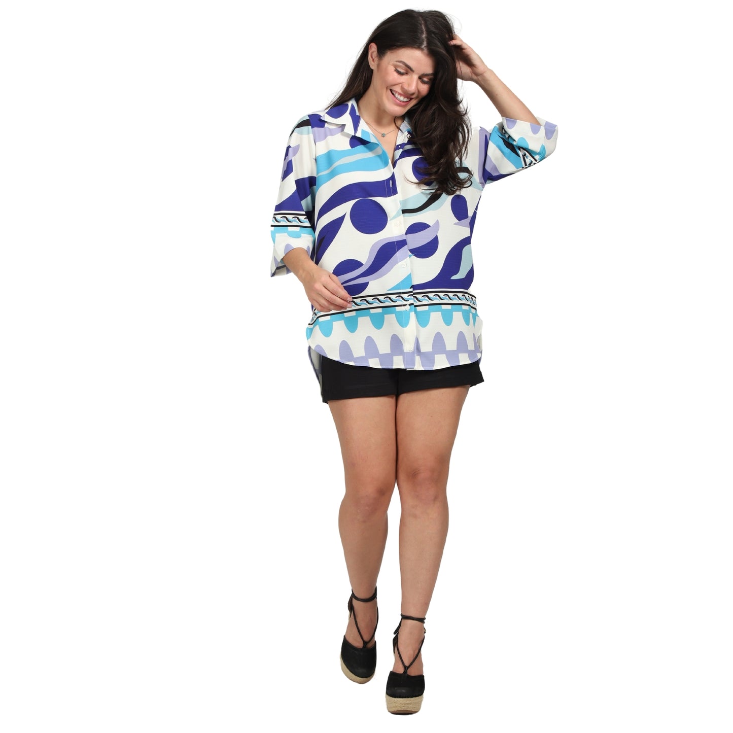 Camisa manga 3/4 BIXUGRILLO estampada Aquário