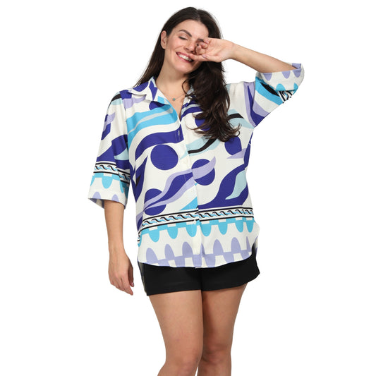 Camisa manga 3/4 BIXUGRILLO estampada Aquário