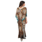 Kaftan vestido longo malha Bixugrillo estampa borbo blue