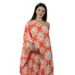Vestido  Kaftan longo Nula manga Bixugrillo estampado Barrado Laranja