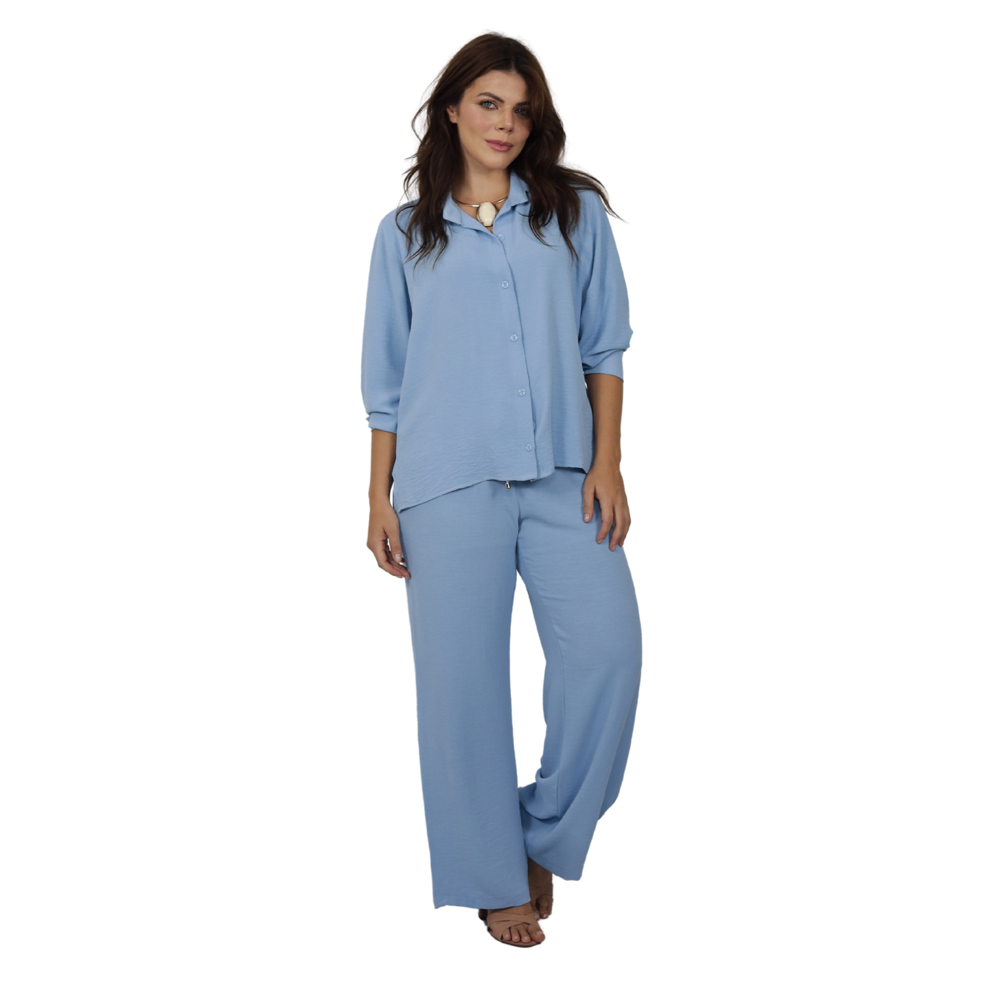 Conjunto Calça e Camisa Manga longa | BIXUGRILLO Estampada | Azul Claro