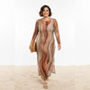 Vestido midi em tule  Bixugrillo estampado fitas