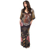 Kaftan vestido longo malha Bixugrillo estampa Tigre