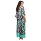Kaftan vestido longo malha Bixugrillo estampa Zebra green