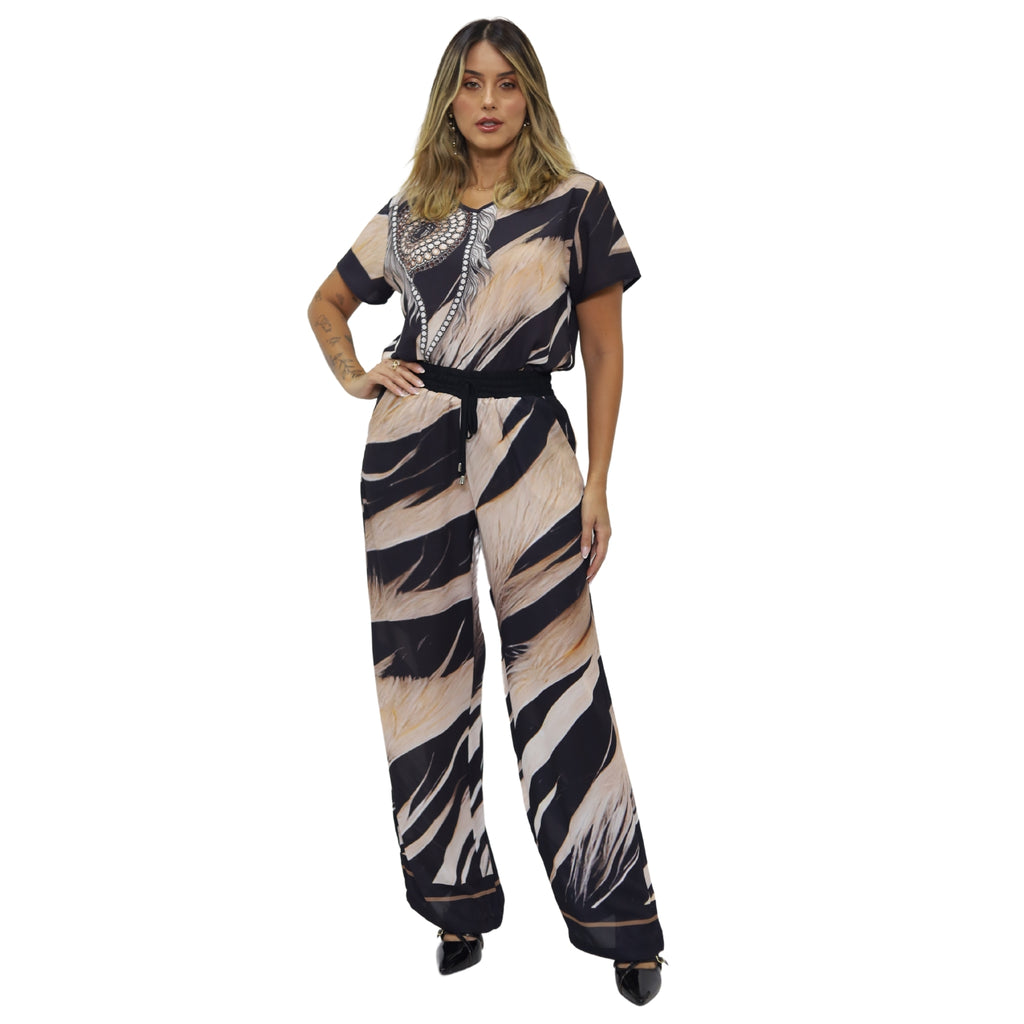 Conjunto Blusa e Pantalona BIXUGRILLO estampada Olho