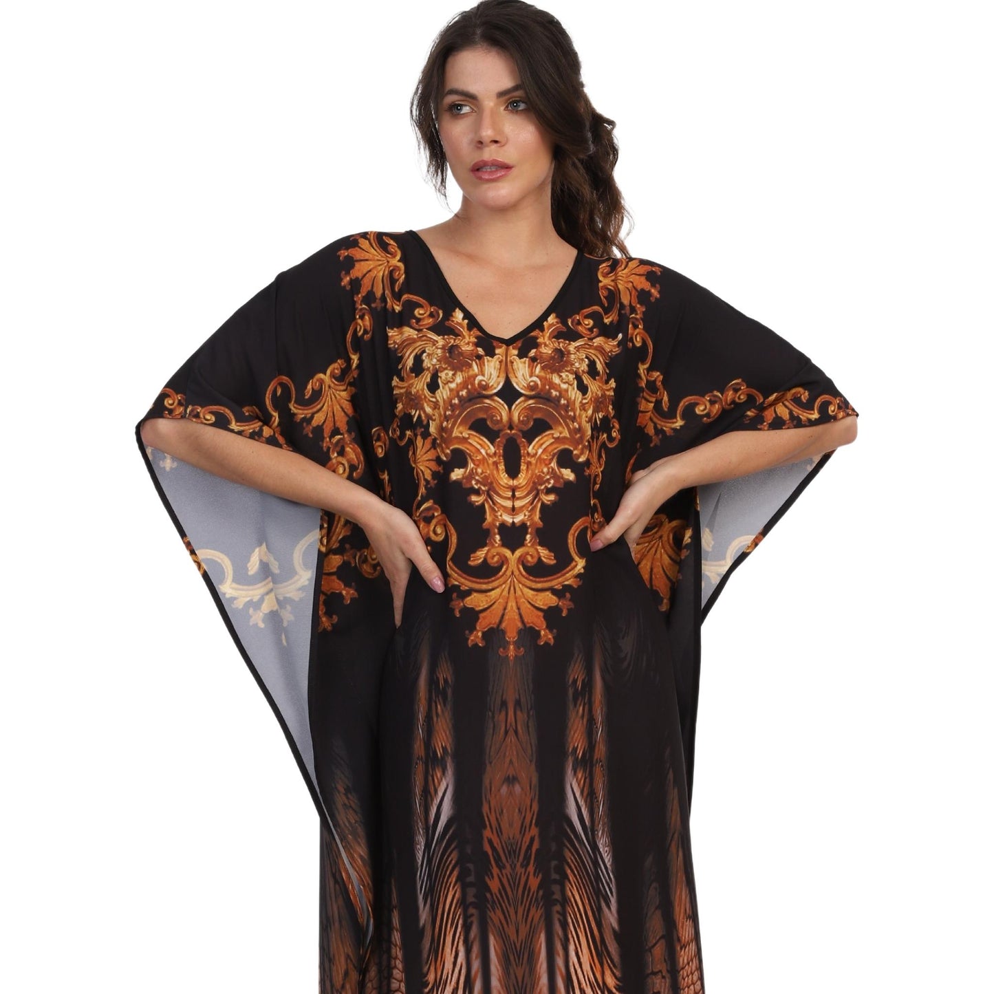 KAFTAN VESTIDO Longo Bixugrillo estampa Golden
