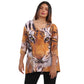 Blusa Decote "V" manga 3/4 BIXUGRILLO estampada Tigre